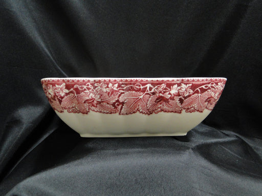 Mason's Vista Pink, Transferware: Square Serving Bowl, 9" x 2 3/4" Tall, Crazing