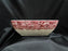 Mason's Vista Pink, Transferware: Square Serving Bowl, 9" x 2 3/4" Tall, Crazing