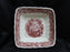 Mason's Vista Pink, Transferware: Square Serving Bowl, 9" x 2 3/4" Tall, Crazing