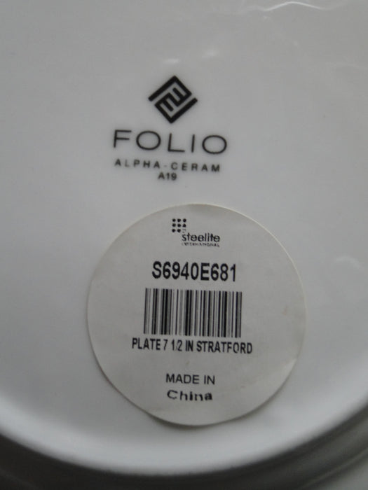 Steelite Folio Stratford: NEW White Salad Plate, 7 1/2", Flaw