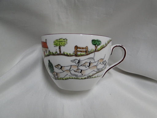Crown Staffordshire Hunting Scene: Hunters, Horses: 2 3/4" Flat Oversized Cup