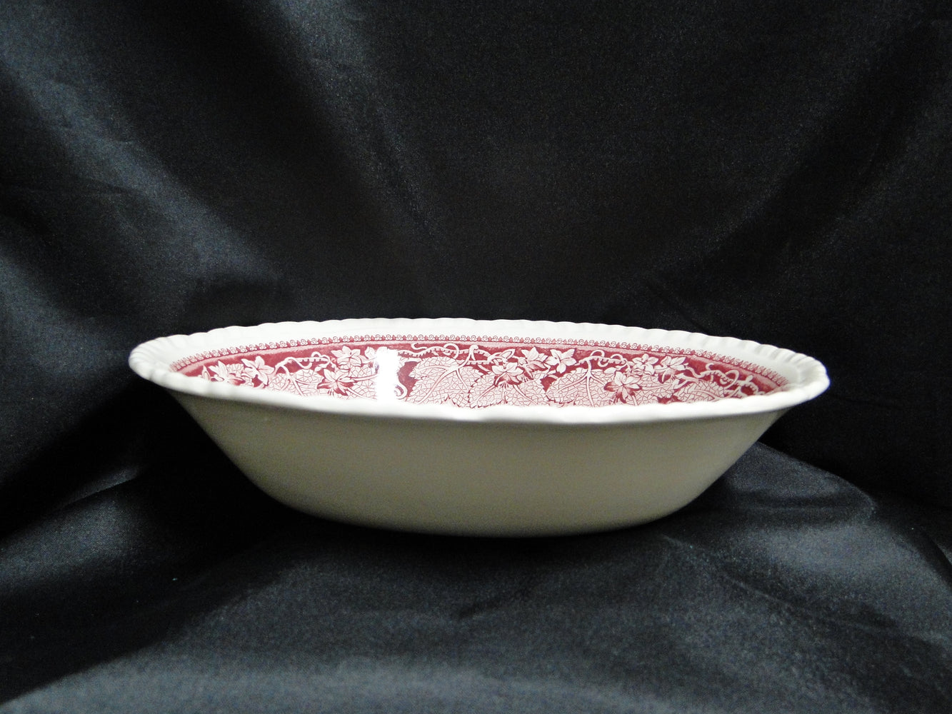 Franciscan Vista Pink, Transferware: Oval Serving Bowl, 9 3/4" x 7 1/2" x 2 1/4"