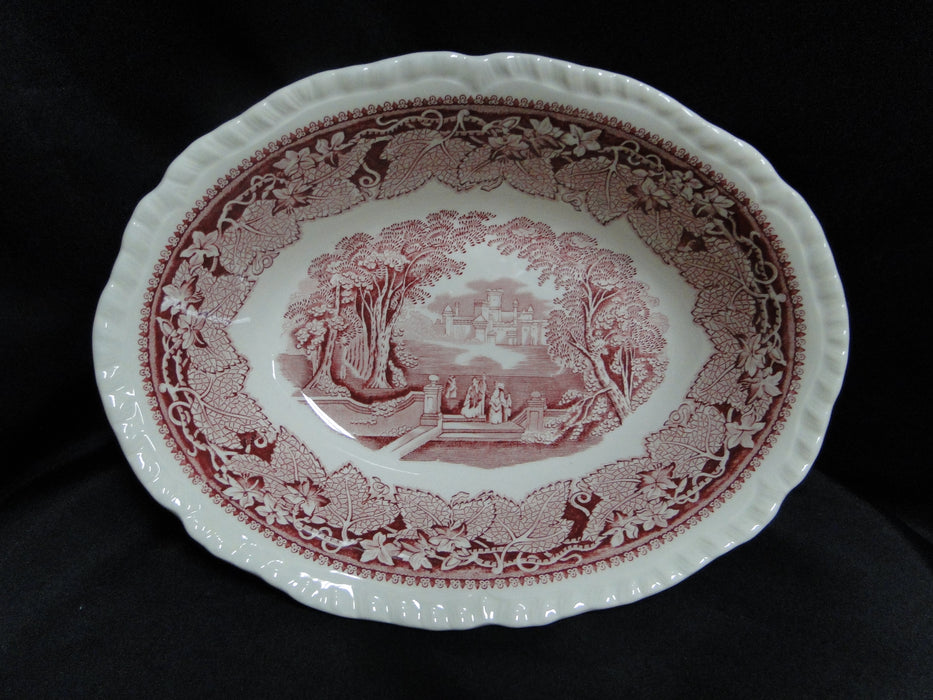 Franciscan Vista Pink, Transferware: Oval Serving Bowl, 9 3/4" x 7 1/2" x 2 1/4"