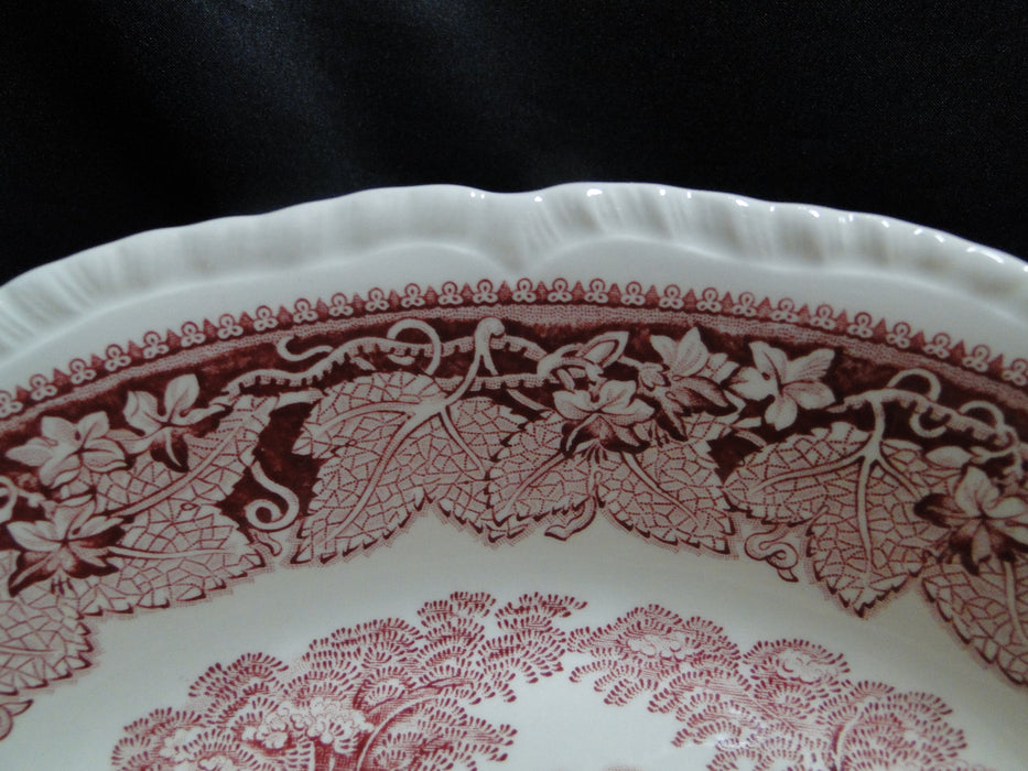 Franciscan Vista Pink, Transferware: Oval Serving Bowl, 9 3/4" x 7 1/2" x 2 1/4"