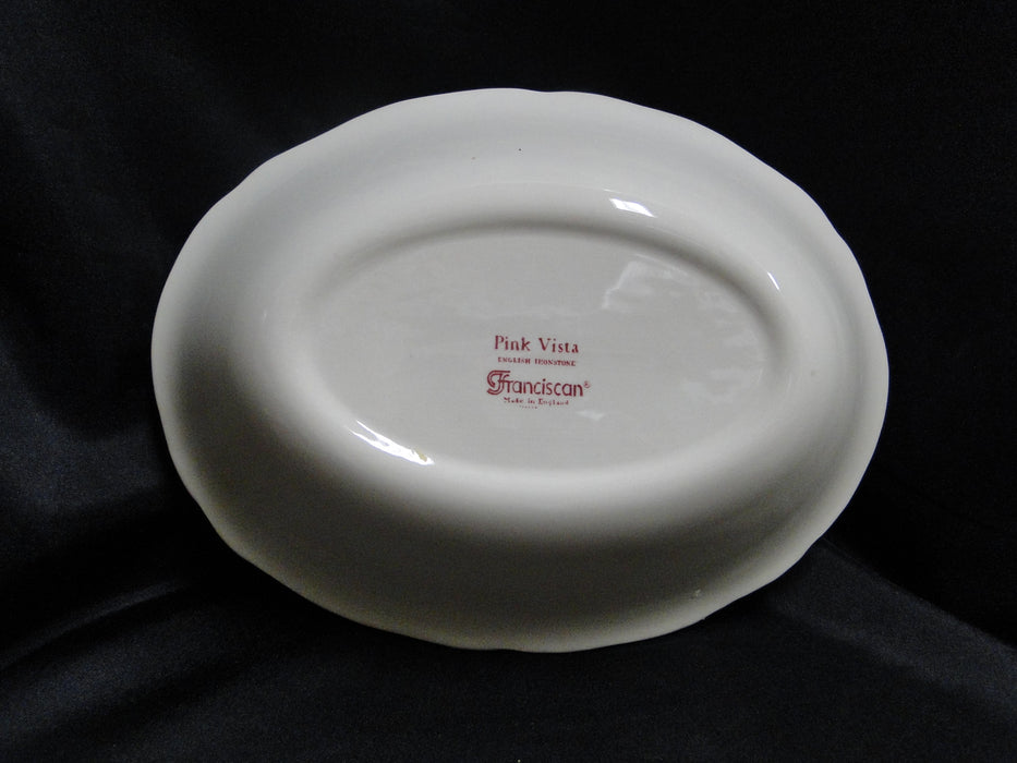 Franciscan Vista Pink, Transferware: Oval Serving Bowl, 9 3/4" x 7 1/2" x 2 1/4"