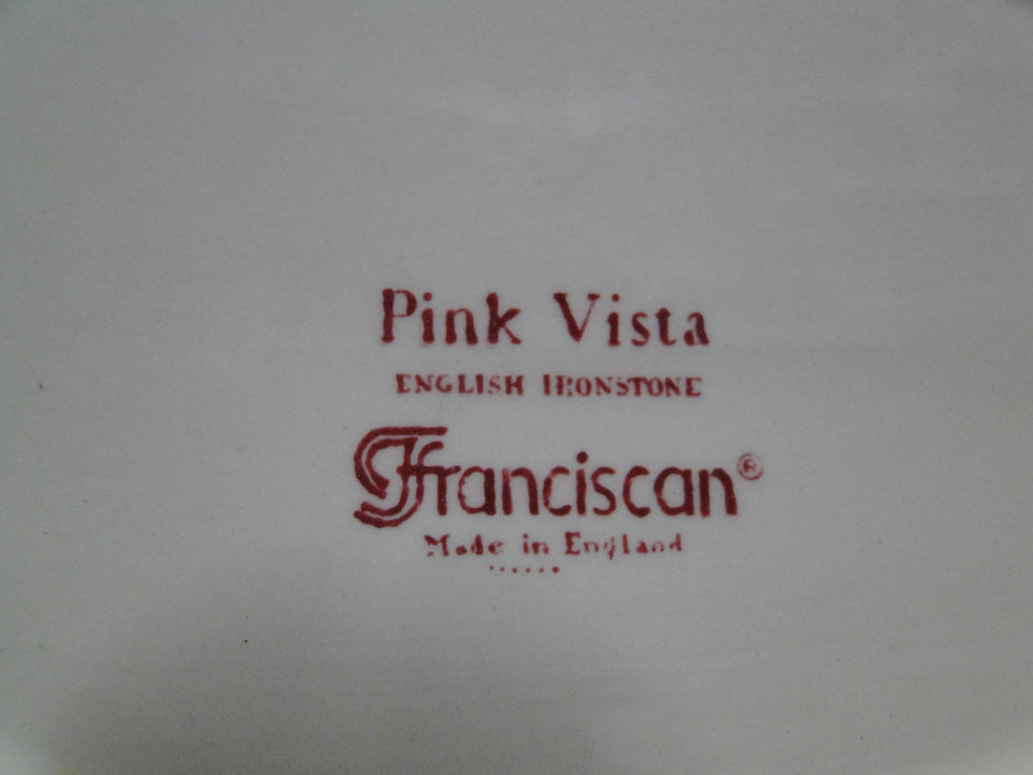 Franciscan Vista Pink, Transferware: Oval Serving Bowl, 9 3/4" x 7 1/2" x 2 1/4"