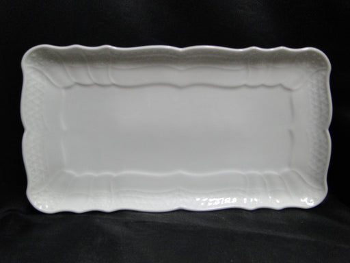 Hutschenreuther Dresden, White, Embossed: Sandwich Tray, 11 5/8" x 6 1/4"