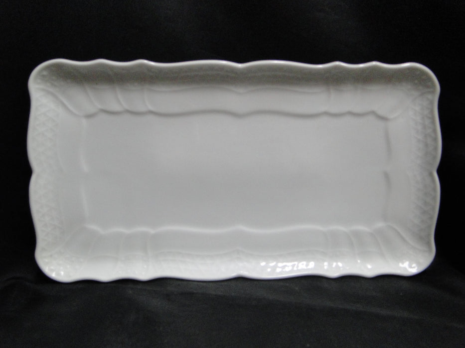 Hutschenreuther Dresden, White, Embossed: Sandwich Tray, 11 5/8" x 6 1/4"