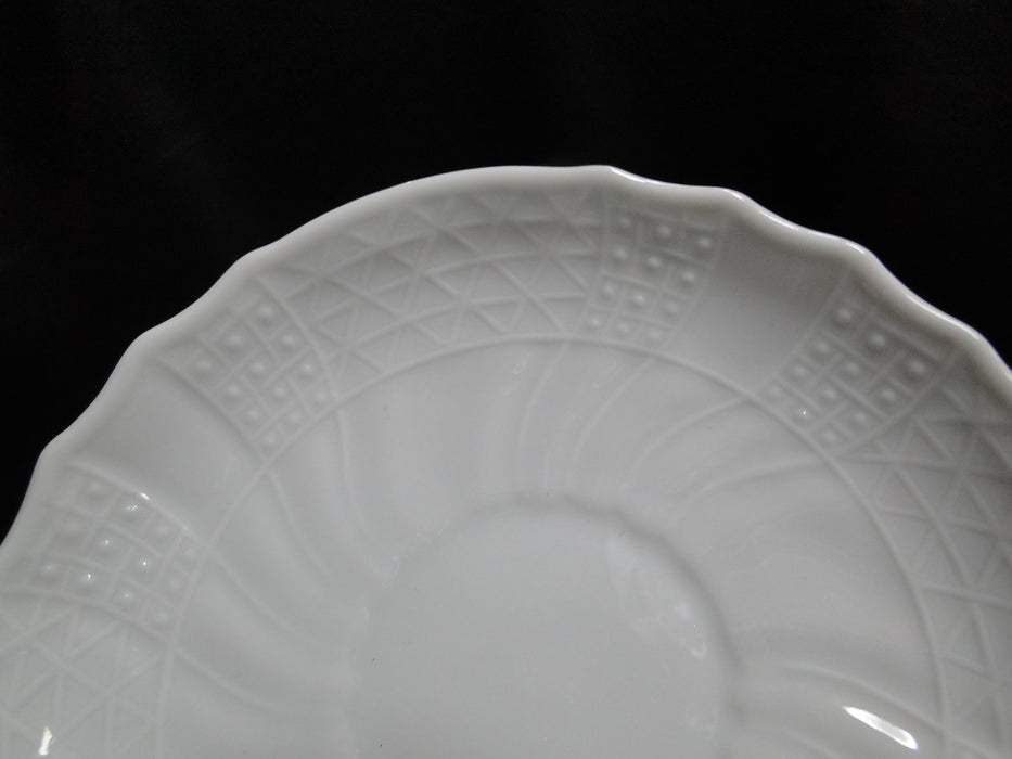 Hutschenreuther Dresden, White, Embossed: Cup & Saucer Set, 2 1/8" Tall