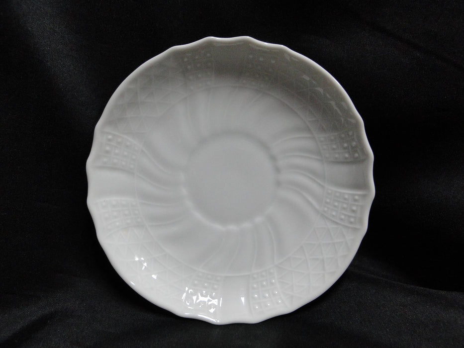 Hutschenreuther Dresden, White, Embossed: Cup & Saucer Set, 2 1/8" Tall