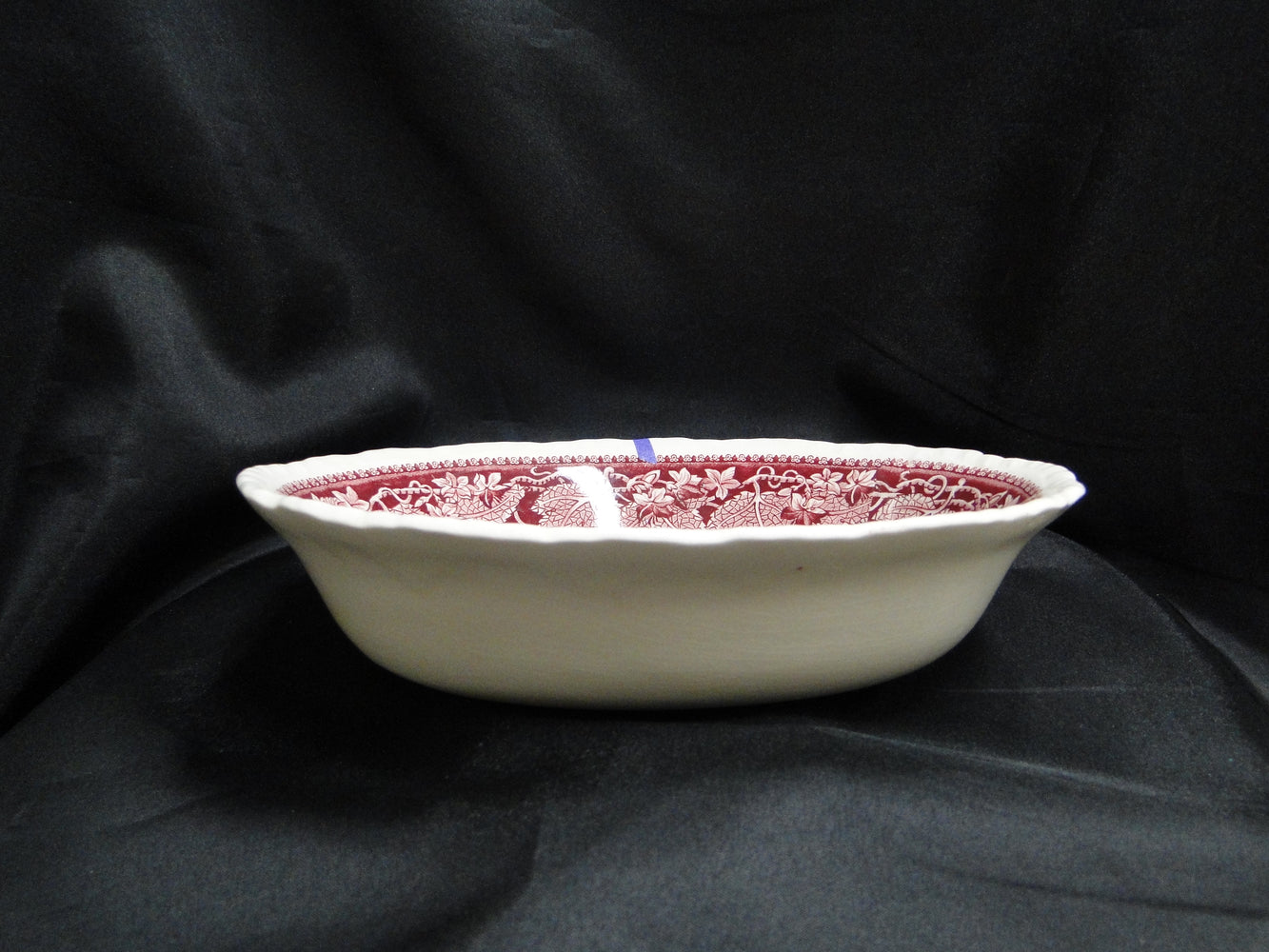Mason's Vista Pink, Transferware: Oval Serving Bowl, 9 1/2" x 2 1/8" Tall, As Is