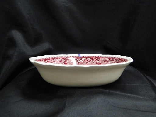 Mason's Vista Pink, Transferware: Oval Serving Bowl, 9 1/2" x 2 1/8" Tall, As Is