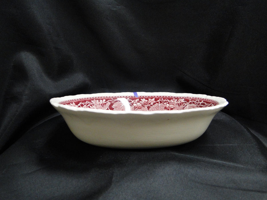 Mason's Vista Pink, Transferware: Oval Serving Bowl, 9 1/2" x 2 1/8" Tall, As Is