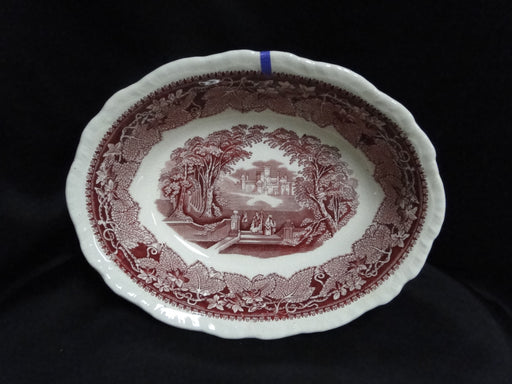 Mason's Vista Pink, Transferware: Oval Serving Bowl, 9 1/2" x 2 1/8" Tall, As Is