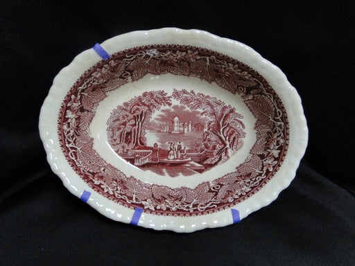 Mason's Vista Pink, Transferware: Oval Serving Bowl, 8 3/4 x 2" Tall, As Is