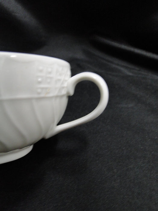 Hutschenreuther Dresden, White, Embossed: Cup & Saucer Set, 2 1/8" Tall
