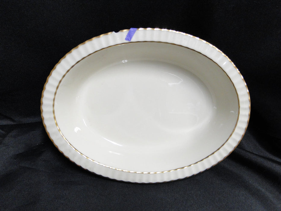 Lenox Citation Gold, Cobalt & Tan, Gold Trim: Oval Serving Bowl, 9 3/4", As Is