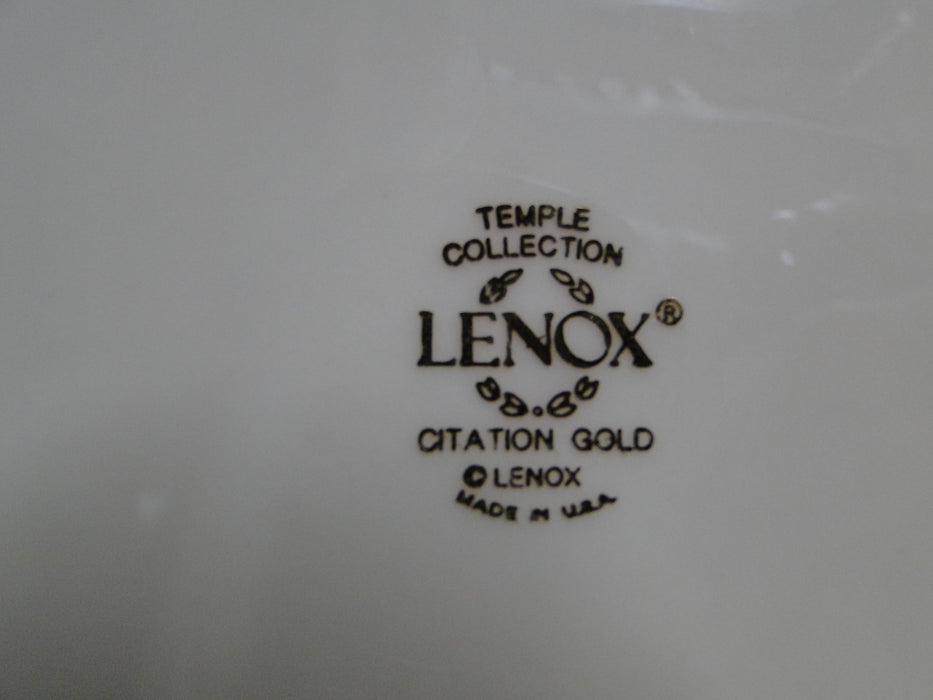Lenox Citation Gold, Cobalt & Tan, Gold Trim: Oval Serving Bowl, 9 3/4", As Is