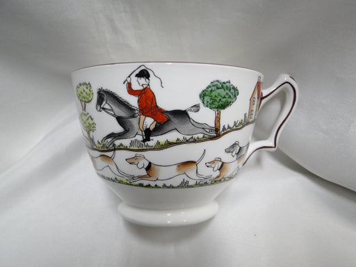 Crown Staffordshire Hunting Scene: Hunters, Horses: 2 7/8" Footed Oversized Cup
