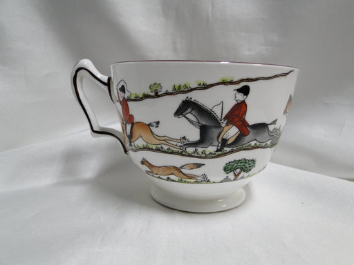 Crown Staffordshire Hunting Scene: Hunters, Horses: 2 7/8" Footed Oversized Cup