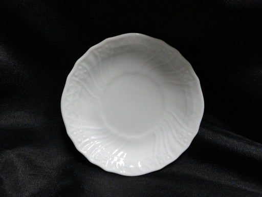 Hutschenreuther Dresden, White, Embossed: Butter Pat (s), 3 1/4"