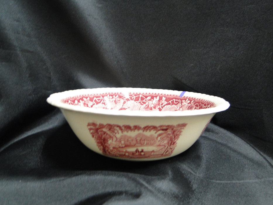 Mason's Vista Pink, Transferware: Round Serving Bowl, 8 1/4" x 2 3/4", As Is
