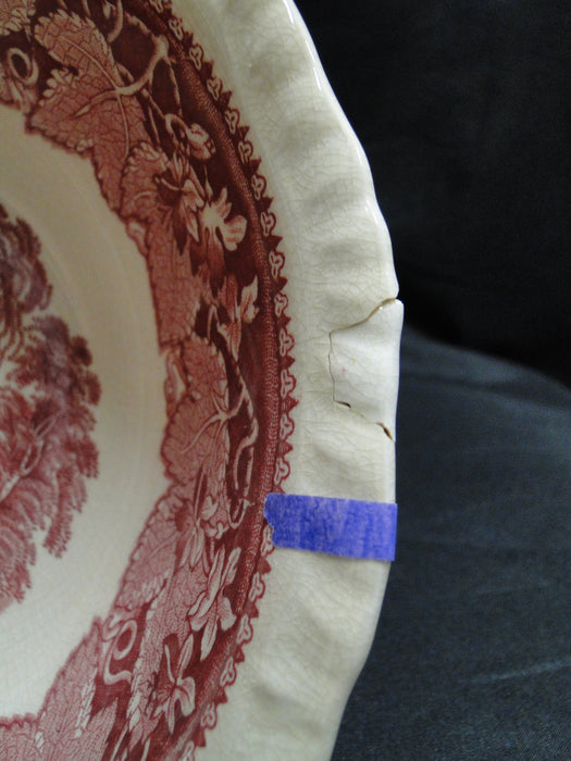 Mason's Vista Pink, Transferware: Round Serving Bowl, 8 1/4" x 2 3/4", As Is
