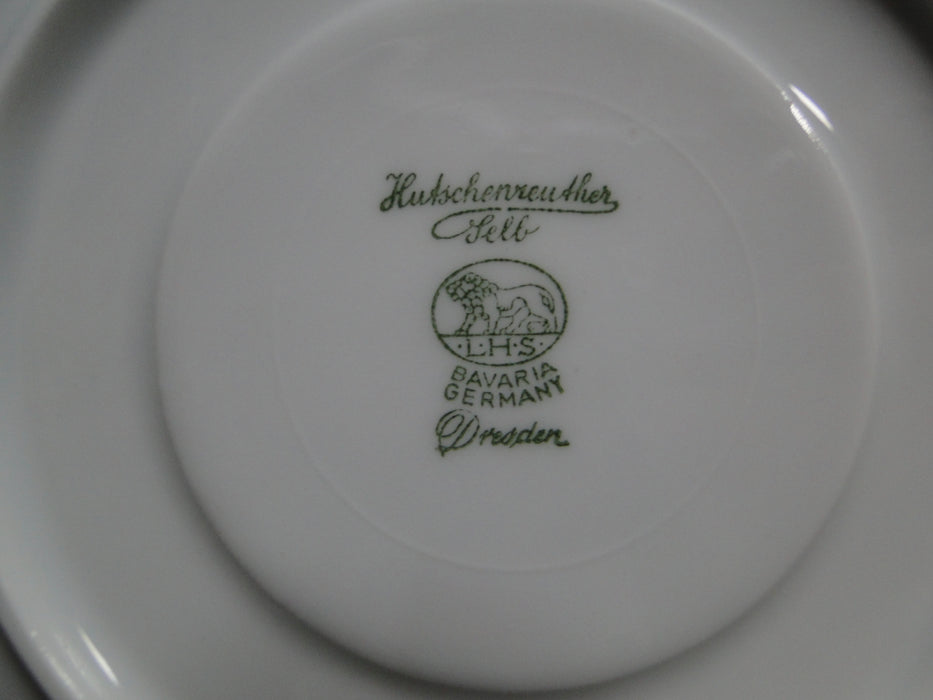 Hutschenreuther Dresden, White, Embossed: Cream Soup Bowl & Saucer (s)