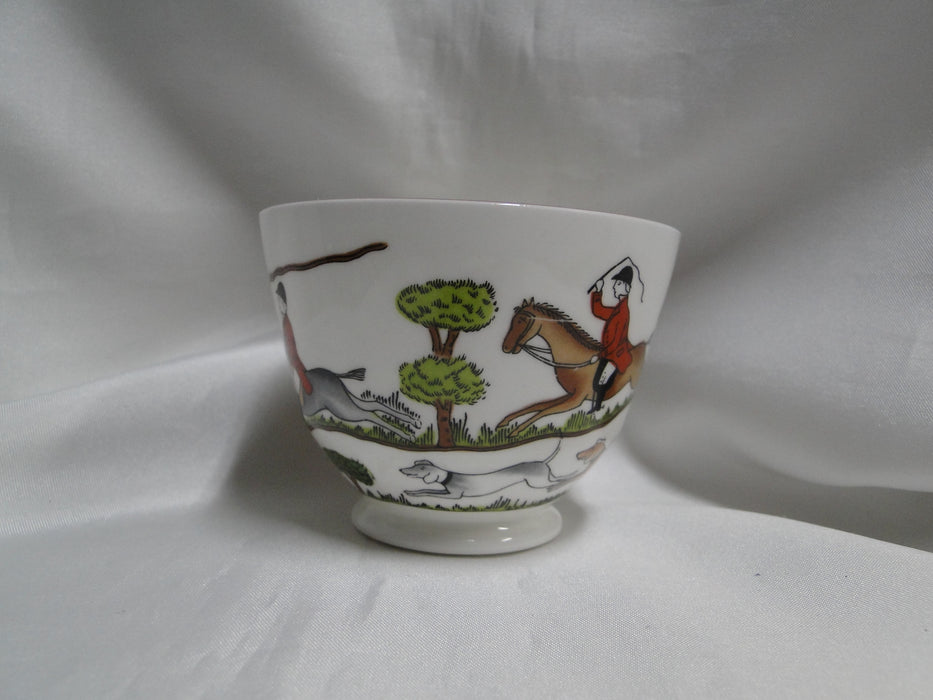 Crown Staffordshire Hunting Scene: Hunters, Horses: Footed Cup & Saucer, Scratch