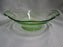 Vaseline Glass, Green: Hexagonal Bowl w/ Handles, 7 3/8" x 2 1/2", MG#261