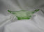 Vaseline Glass, Green: Hexagonal Bowl w/ Handles, 7 3/8" x 2 1/2", MG#261