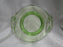 Vaseline Glass, Green: Hexagonal Bowl w/ Handles, 7 3/8" x 2 1/2", MG#261