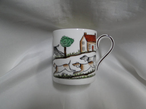 Crown Staffordshire Hunting Scene: Hunters, Horses: Demi Flat Cup & Rim Saucer