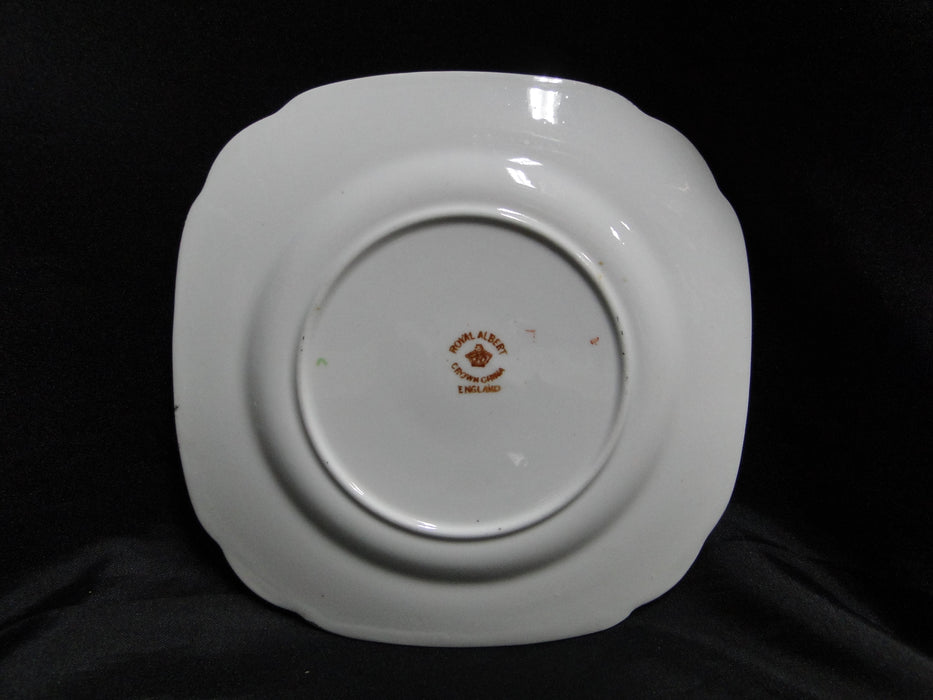 Royal Albert Crown China 4147, Rust Florals: Square Bread Plate (s), 6"