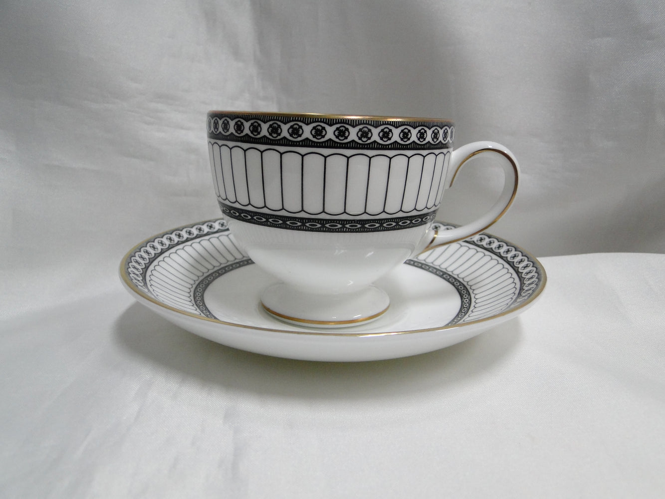 Wedgwood Colonnade Black, Black Lines & Circles: Cup & Saucer Set (s), 2 3/4"