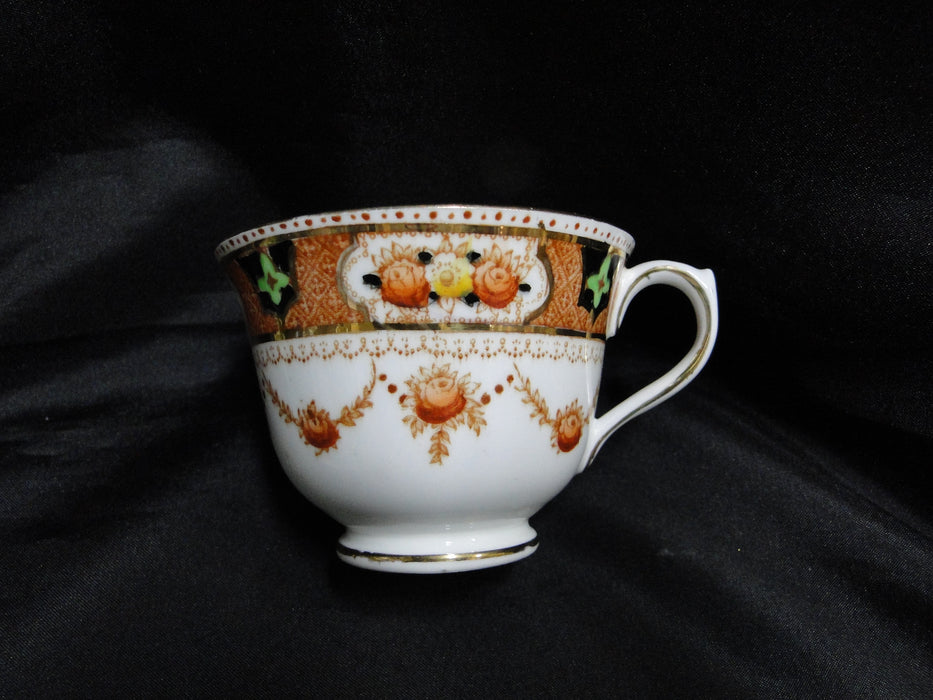 Royal Albert Crown China 4147, Rust Florals: Cup & Saucer Set, 2 1/2", As Is