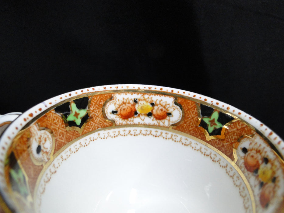 Royal Albert Crown China 4147, Rust Florals: Cup & Saucer Set, 2 1/2", As Is