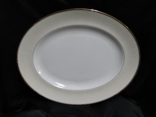 Wedgwood Pashmina, Cream Rim, White Center: Oval Serving Platter, 14 1/4"