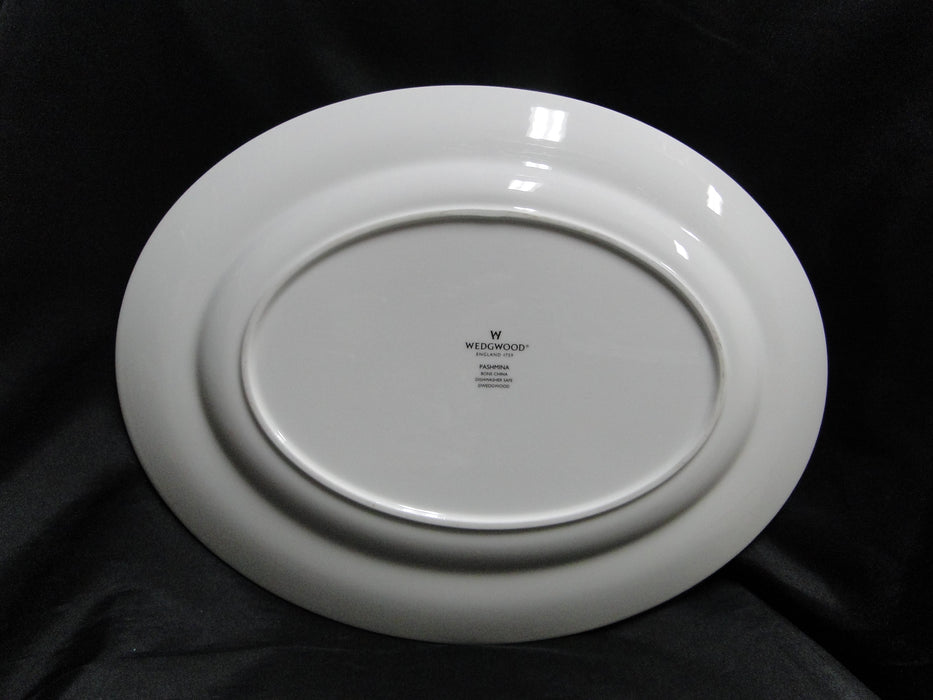 Wedgwood Pashmina, Cream Rim, White Center: Oval Serving Platter, 14 1/4"