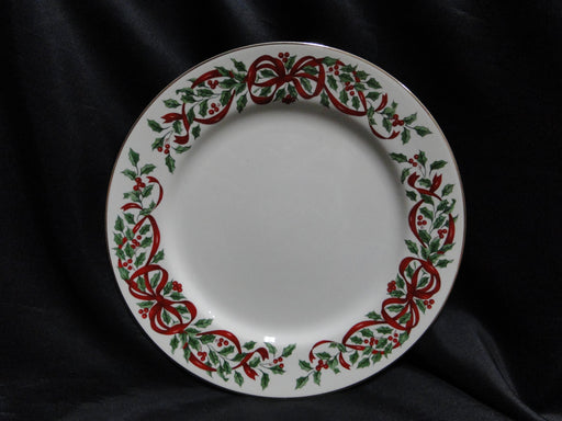 Centurion Ribbon Holly, Red Ribbon: Dinner Plate (s), 10 3/8"