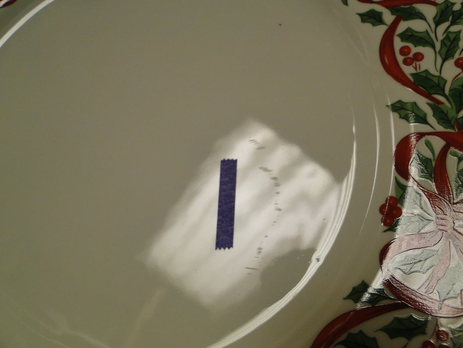 Centurion Ribbon Holly, Red Ribbon: Dinner Plate (s), 10 3/8"