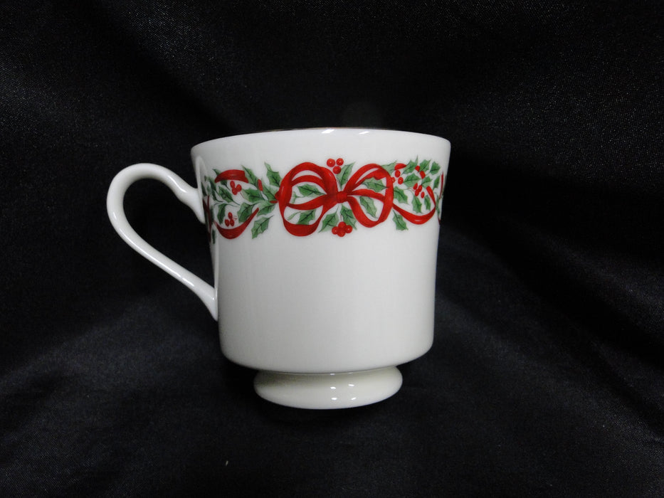 Centurion Ribbon Holly, Red Ribbon: Cup & Saucer Set (s), 3 1/8" Tall