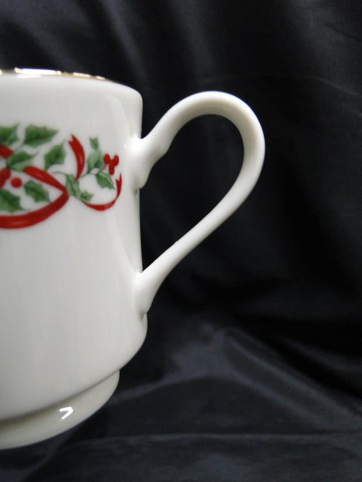Centurion Ribbon Holly, Red Ribbon: Cup & Saucer Set (s), 3 1/8" Tall