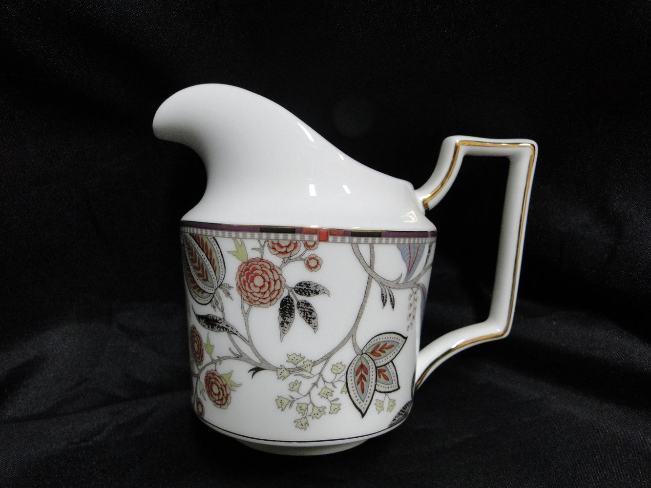 Wedgwood Pashmina, Floral Vines: Creamer / Cream Pitcher, 3 5/8" Tall