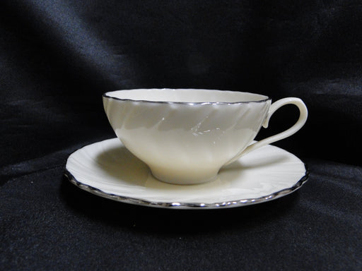 Lenox Weatherly, Ivory Swirled, Platinum: Cup & Saucer Set (s), 2 1/8" Tall