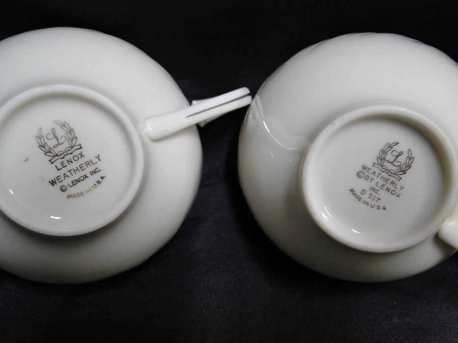 Lenox Weatherly, Ivory Swirled, Platinum: Cup & Saucer Set (s), 2 1/8" Tall