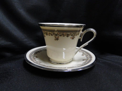 Lenox Lace Point, Gray & Pink, Platinum: Cup & Saucer Set (s), 3"