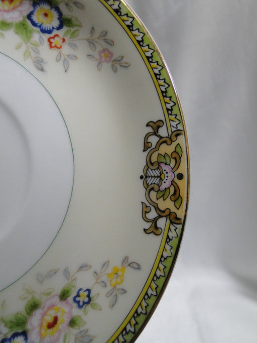 Meito Floral w/ Green Trim, Gold Edge: 5 5/8" Saucer (s) Only, No Cup