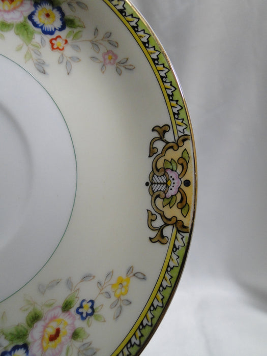 Meito Floral w/ Green Trim, Gold Edge: 5 5/8" Saucer (s) Only, No Cup