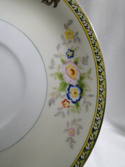 Meito Floral w/ Green Trim, Gold Edge: 5 5/8" Saucer (s) Only, No Cup